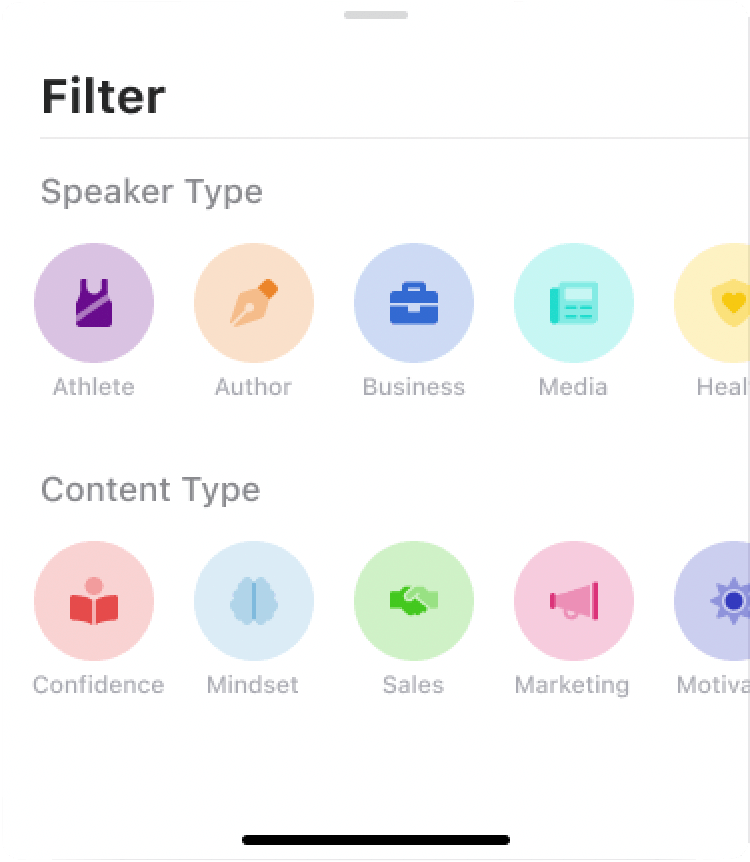 filter content modal